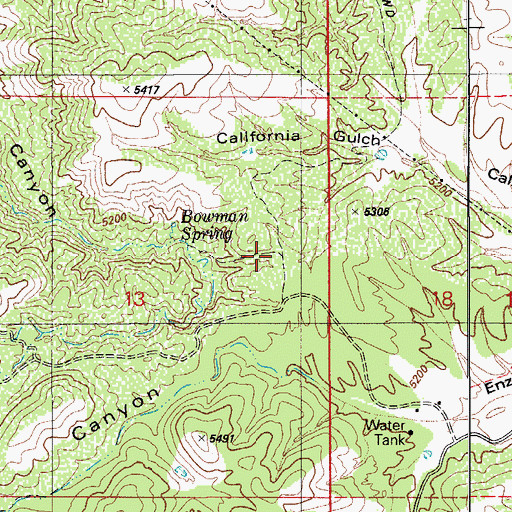 Topographic Map of Camp Cameron (historical), AZ