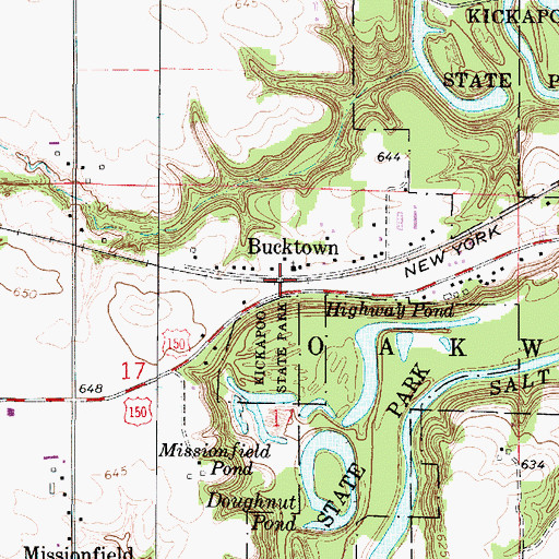 Topographic Map of Bucktown, IL