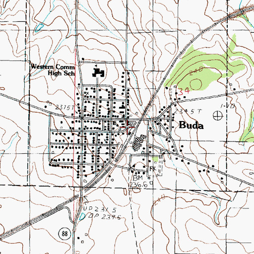 Topographic Map of Buda, IL