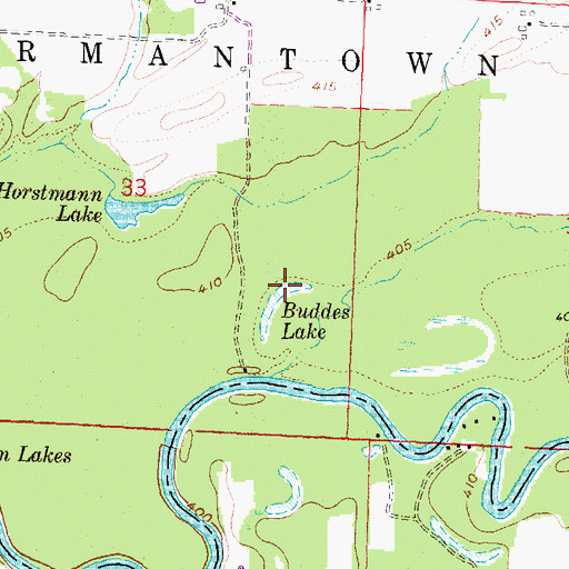 Topographic Map of Buddes Lake, IL