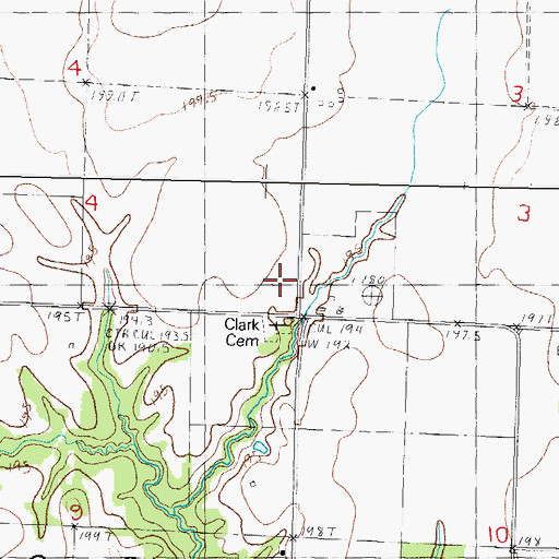 Topographic Map of Buell School (historical), IL