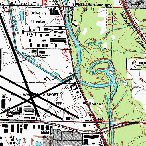 Topographic Map of Buffalo Creek, IL