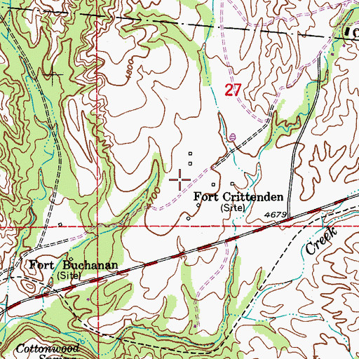 Topographic Map of Fort Crittenden (historical), AZ