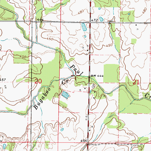 Topographic Map of Bugaboo Creek, IL