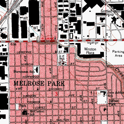 Topographic Map of Bulger Park, IL