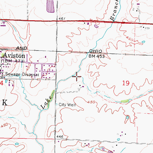 Topographic Map of Bull Branch, IL