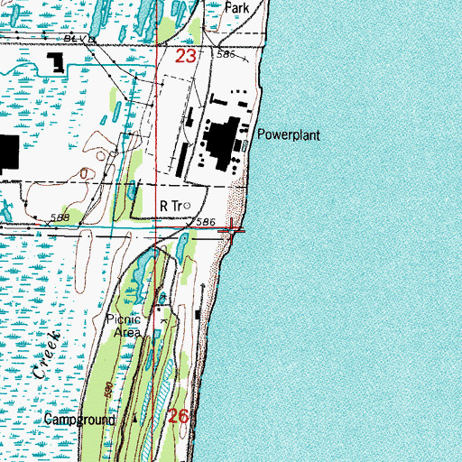 Topographic Map of Bull Creek, IL