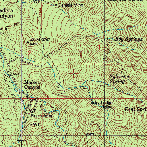 Topographic Map of Santa Rita (historical), AZ