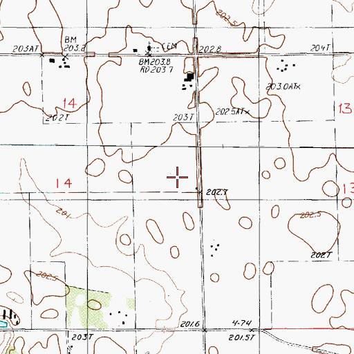 Topographic Map of Bundy School (historical), IL