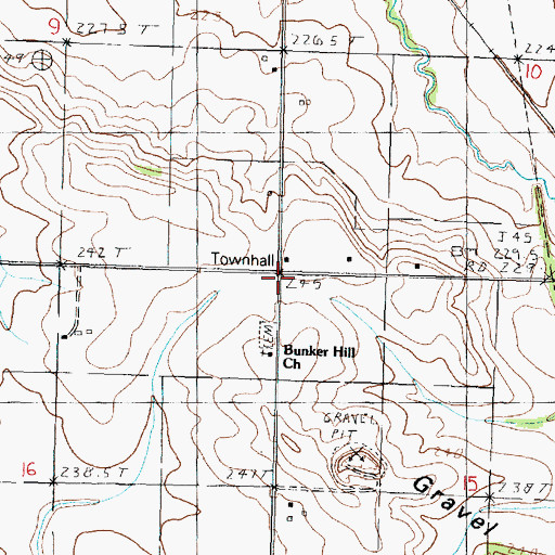 Topographic Map of Bunker Hill School (historical), IL