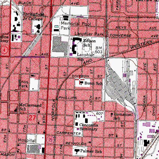 Topographic Map of Bunn School, IL