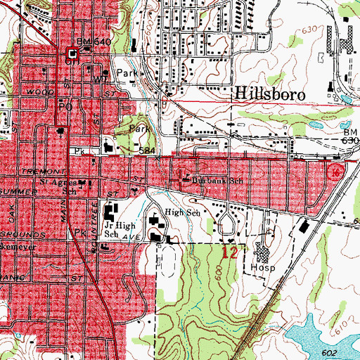 Topographic Map of Burbank Grade School, IL