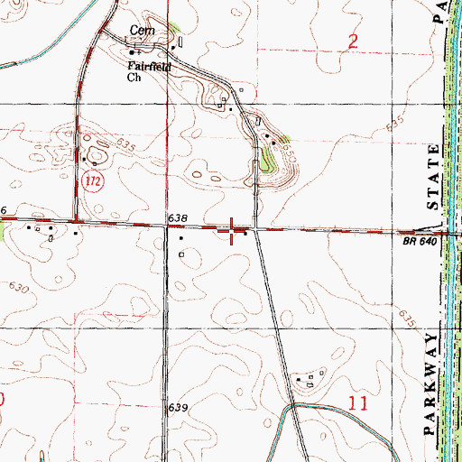 Topographic Map of Burden School (historical), IL