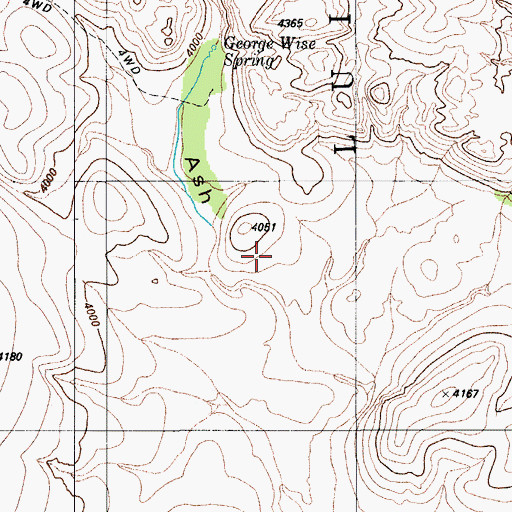 Topographic Map of Marshalls (historical), AZ