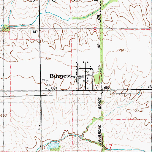 Topographic Map of Burgess, IL