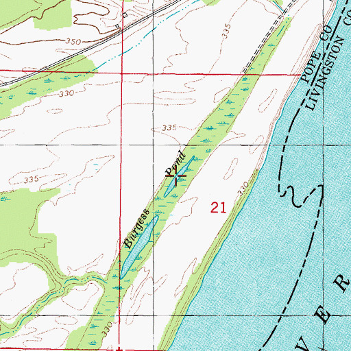 Topographic Map of Burgess Pond, IL