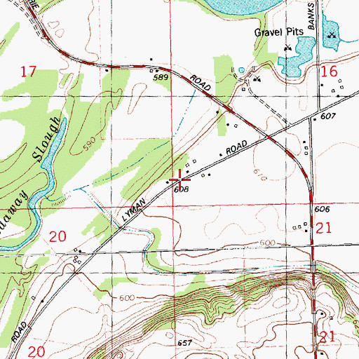 Topographic Map of Burke School (historical), IL