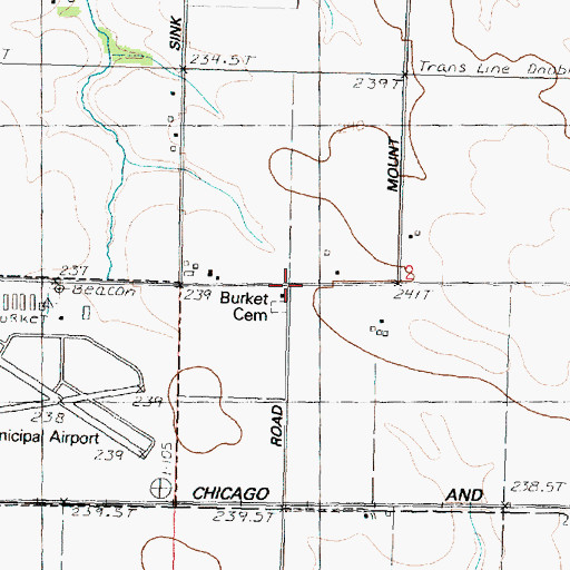 Topographic Map of Burket School (historical), IL