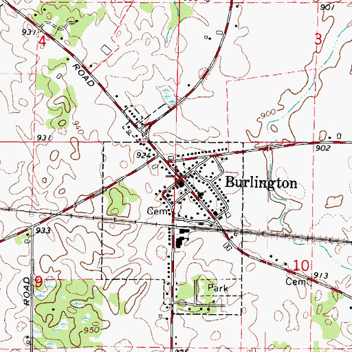 Topographic Map of Burlington, IL