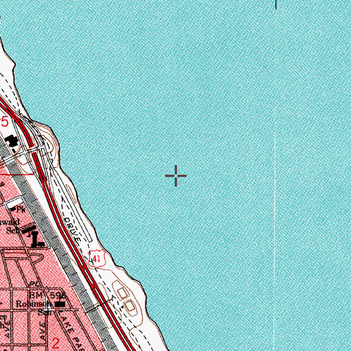 Topographic Map of Burnham Park, IL