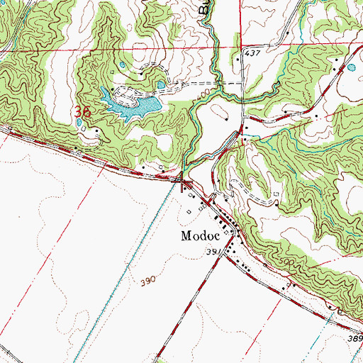 Topographic Map of Burns Hollow, IL