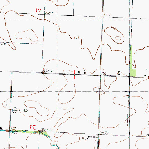 Topographic Map of Burns School (historical), IL