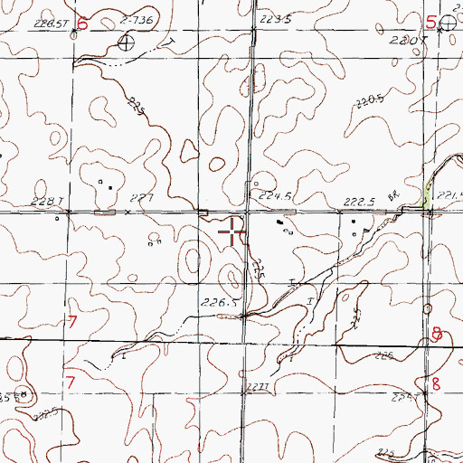 Topographic Map of Burquin School (historical), IL