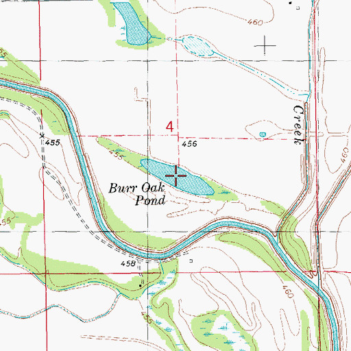 Topographic Map of Burr Oak Pond, IL