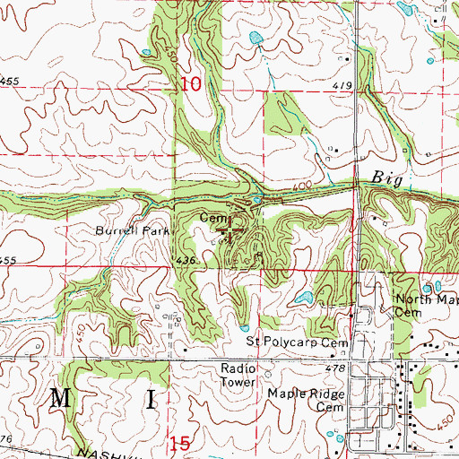 Topographic Map of Burrell Park, IL