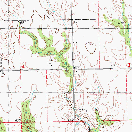 Topographic Map of Burrell School (historical), IL