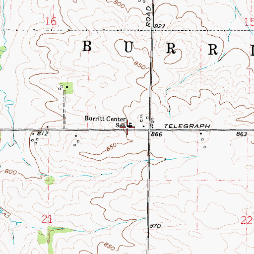 Topographic Map of Burritt Center School, IL