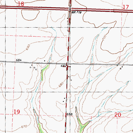 Topographic Map of Burt School (historical), IL