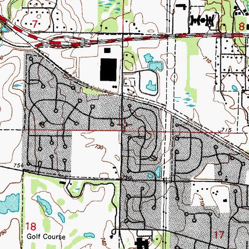 Topographic Map of Bush School (historical), IL