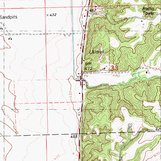 Topographic Map of Bushnell Hollow, IL