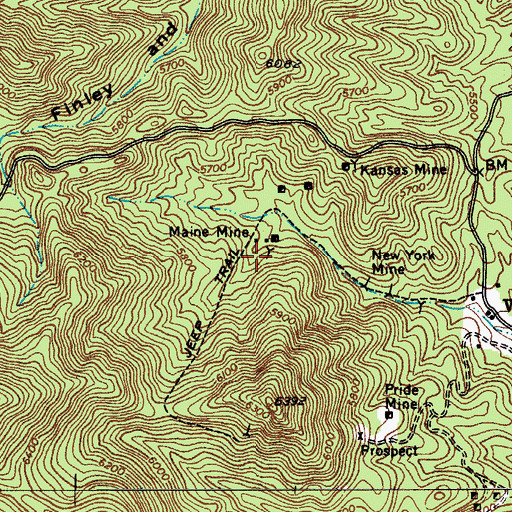 Topographic Map of Boundary Mine (historical), AZ