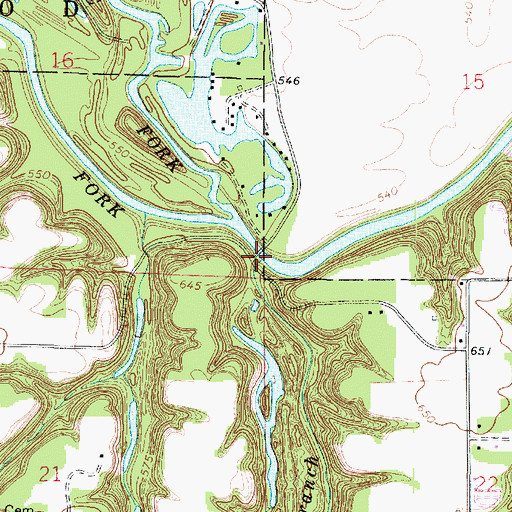 Topographic Map of Butler Branch, IL