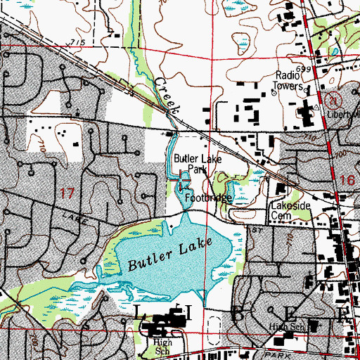 Topographic Map of Butler Lake, IL