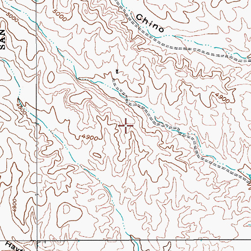 Topographic Map of Mansunita, AZ