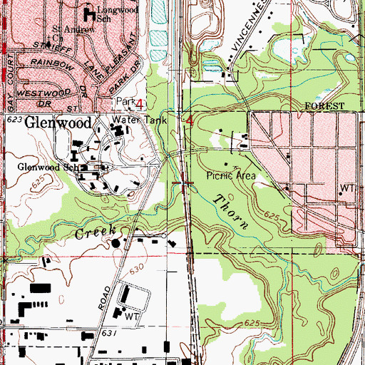 Topographic Map of Butterfield Creek, IL