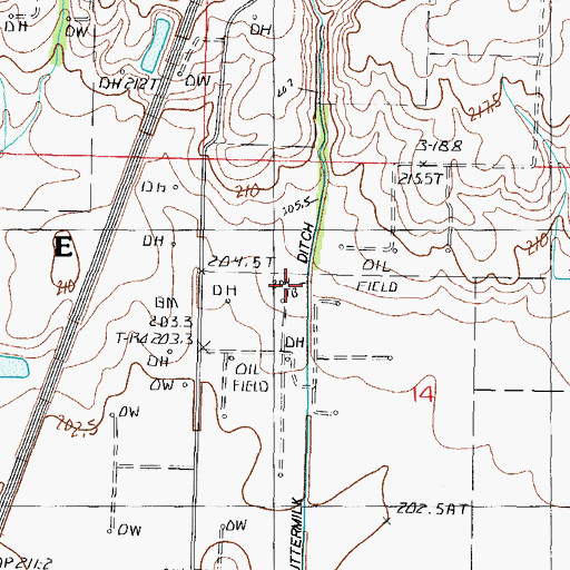 Topographic Map of Buttermilk Ditch, IL