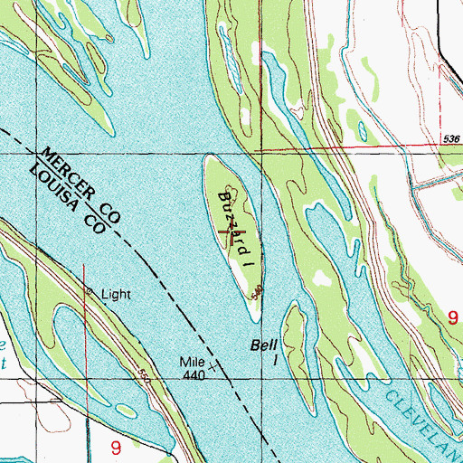 Topographic Map of Buzzard Island, IL