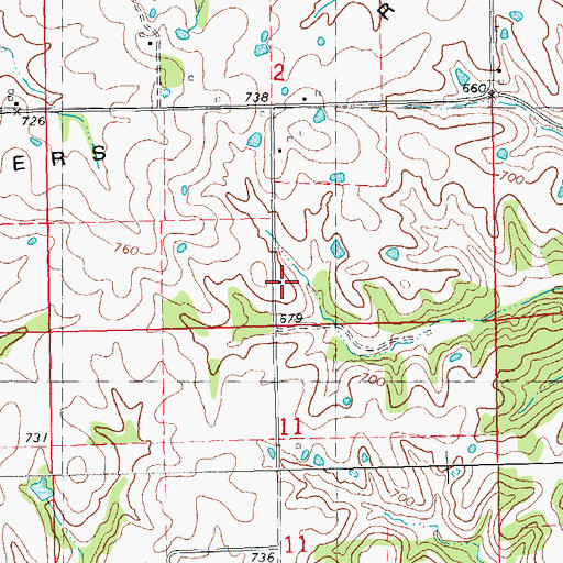 Topographic Map of Byerton School (historical), IL
