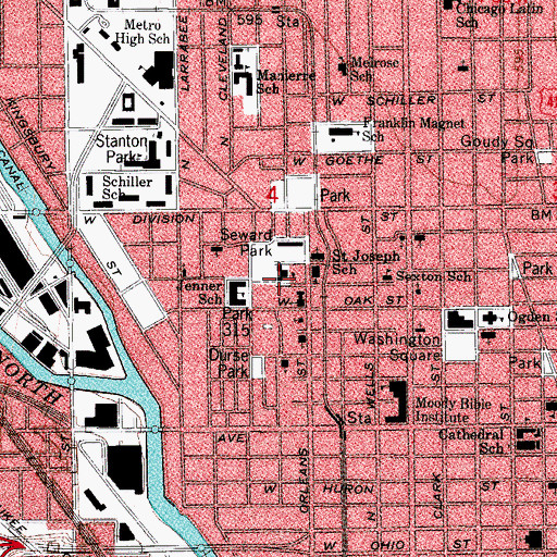 Topographic Map of Byrd Community Academy (historical), IL