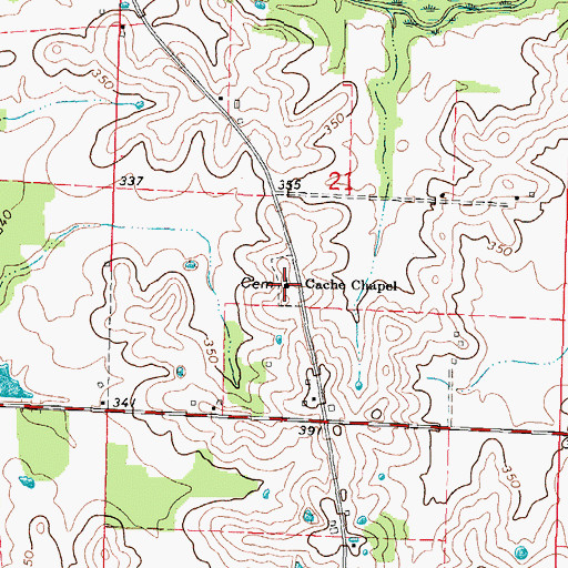 Topographic Map of Cache Chapel, IL