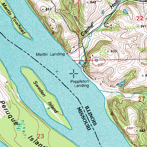 Topographic Map of Cache Hollow, IL