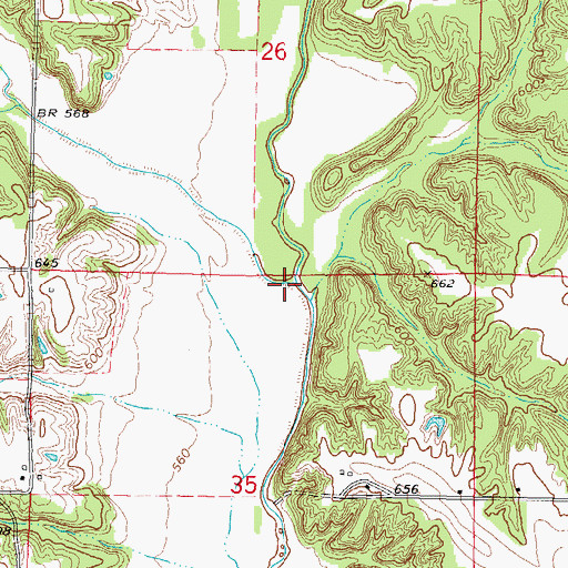 Topographic Map of Caesar Creek, IL