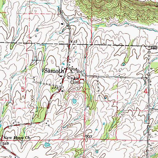Topographic Map of Cagle Cemetery, IL