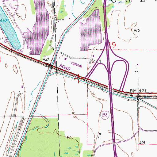 Topographic Map of Cahokia Creek, IL