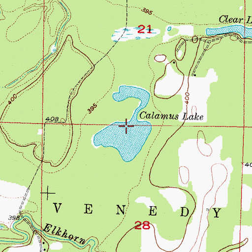 Topographic Map of Calamus Lake, IL