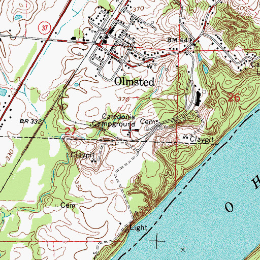 Topographic Map of Caledonia Campground, IL